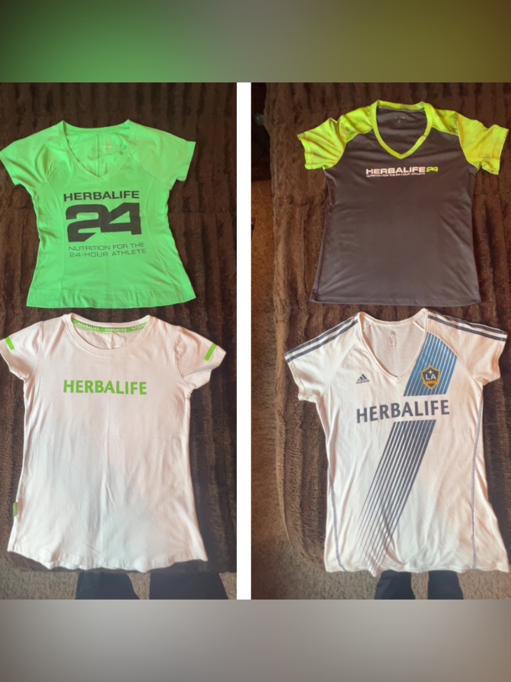 4- Active/Adidas Women’s H24 HerbaLife tops
LA Galaxy, all Med Fit. Lifestyle.